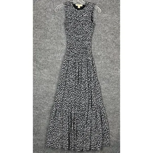 Michael Kors Womens Smocked Tank Dress Size Small Blue Floral Bohemian Cottage - Picture 2 of 11